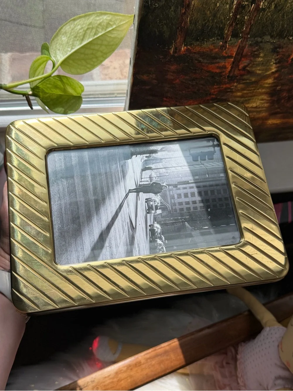 1980’s 80’s Photo Frame Album, Solid Brass, ornate design 5X7